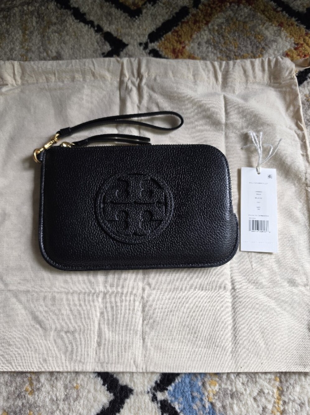 Tory Burch Miller Wristlet Black